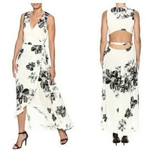 NASTY GAL DANCE & MARVEL Ivory Floral Wrap Dress